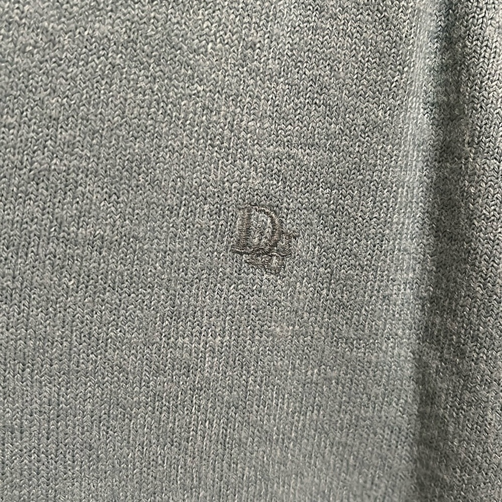 Christian Dior Turquoise Vintage Unisex Orlon V Neck Sweater Size Large - Picture 3 of 8